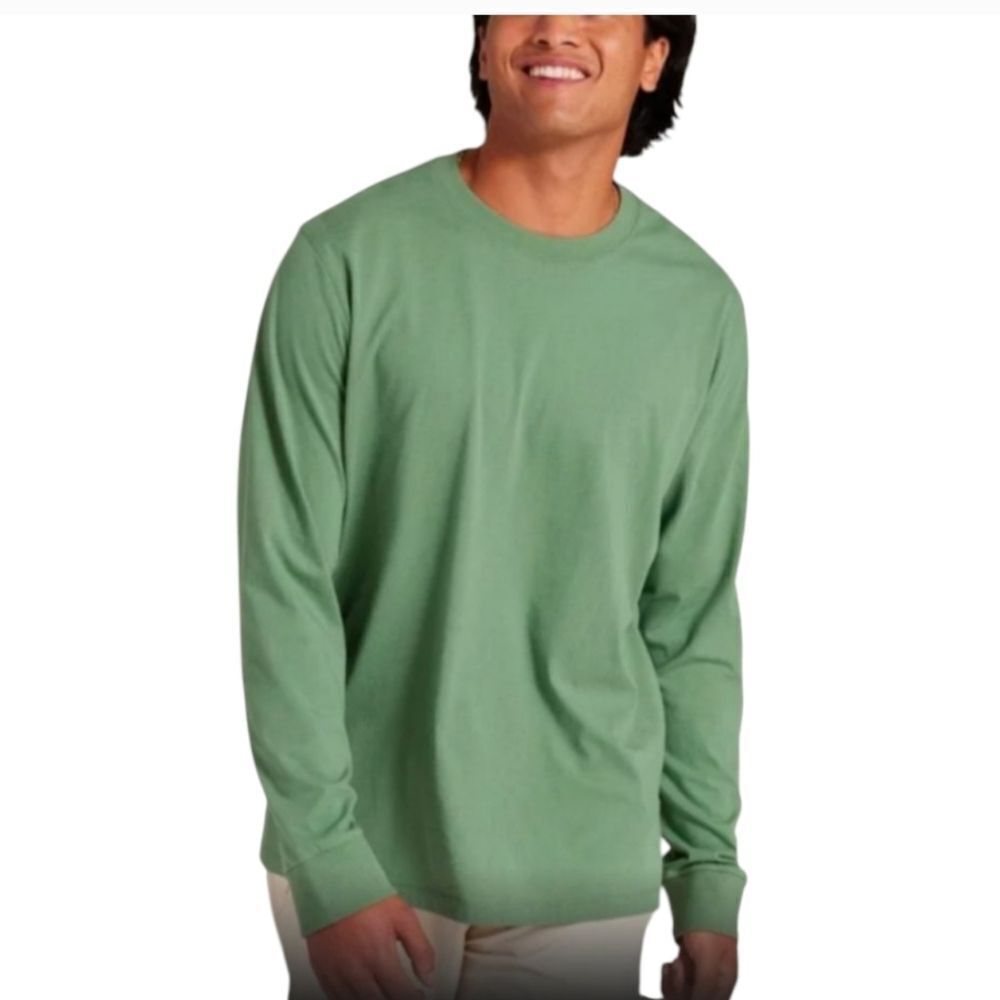 NWT Allbirds Allgood Cotton Long Sleeve Tee Hazy Cargo Green Size M